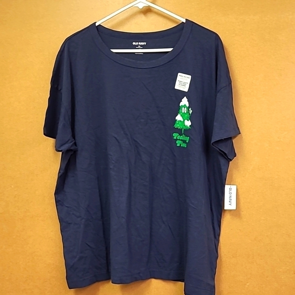 Old Navy Size XXL Navy Blue Feeling Pine T-Shirt
